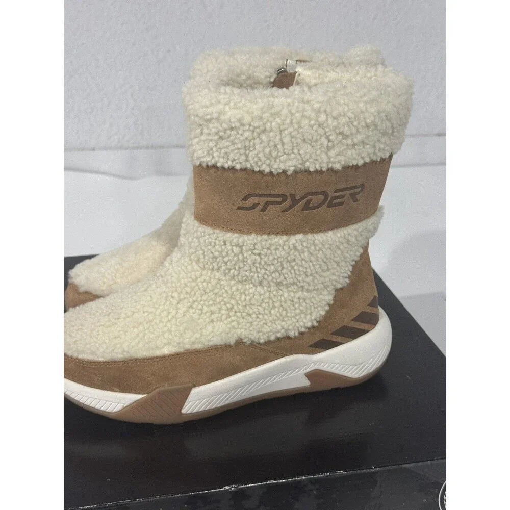 Spyder Luxe Chestnut Brown Shearling Zip Winter Boots Women’s Size 7